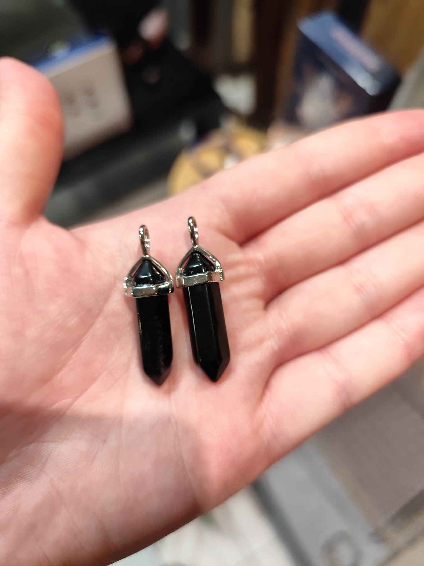 Pendentif bi terminé Obsidienne
