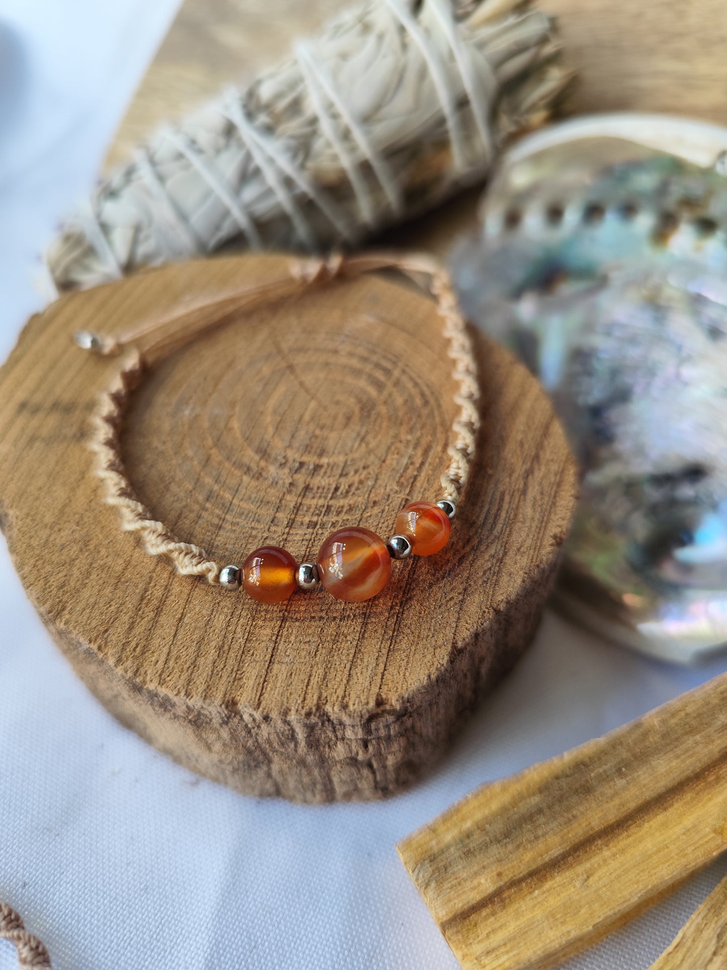 Bracelet Macramé Cornaline