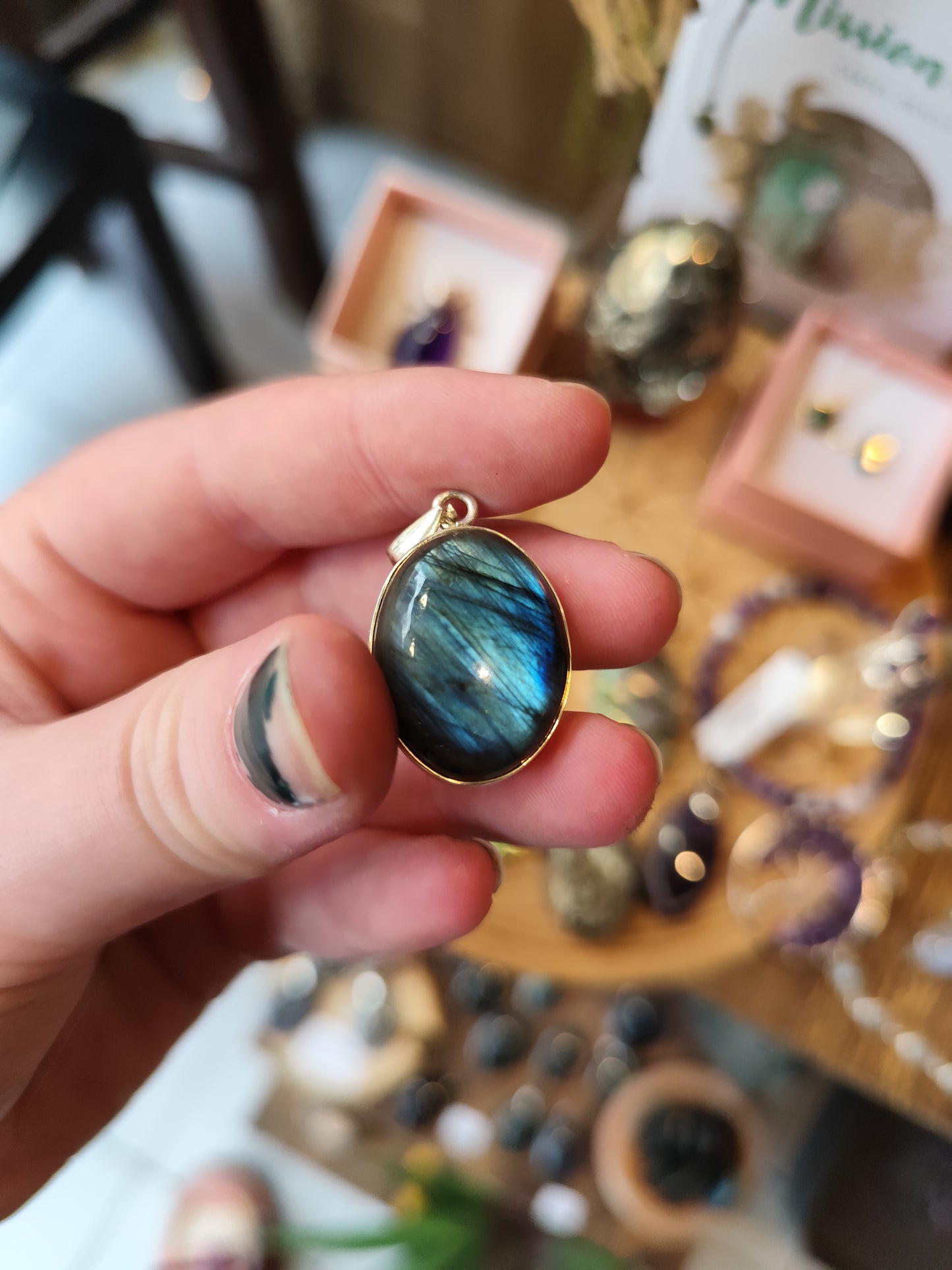 Pendentif Labradorite Argent