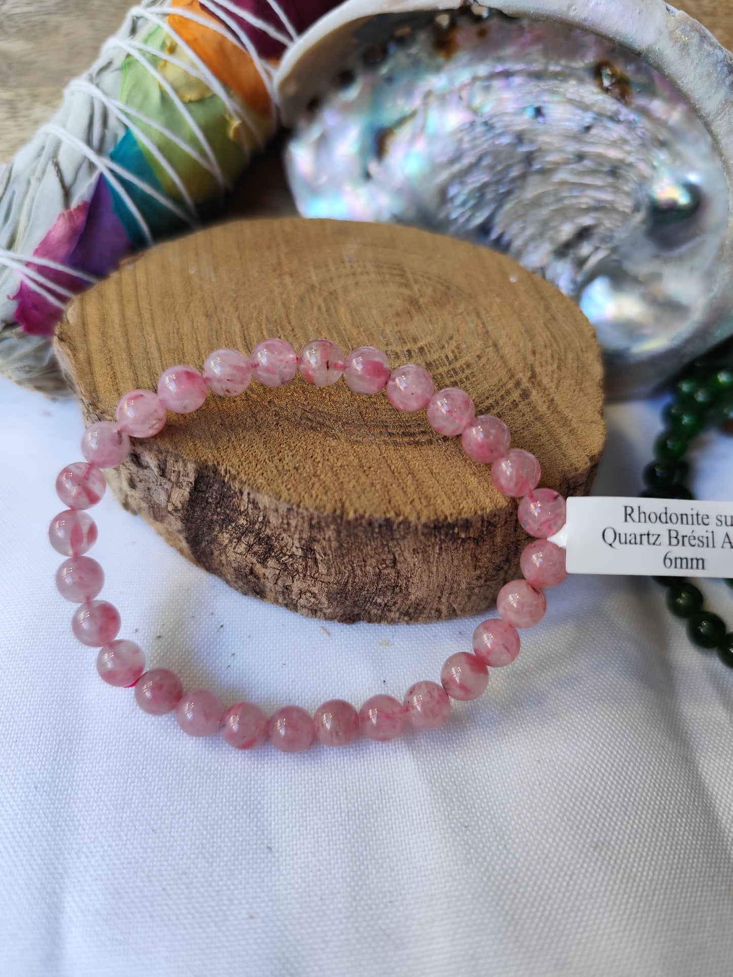 Rhodonite sur Quartz AA