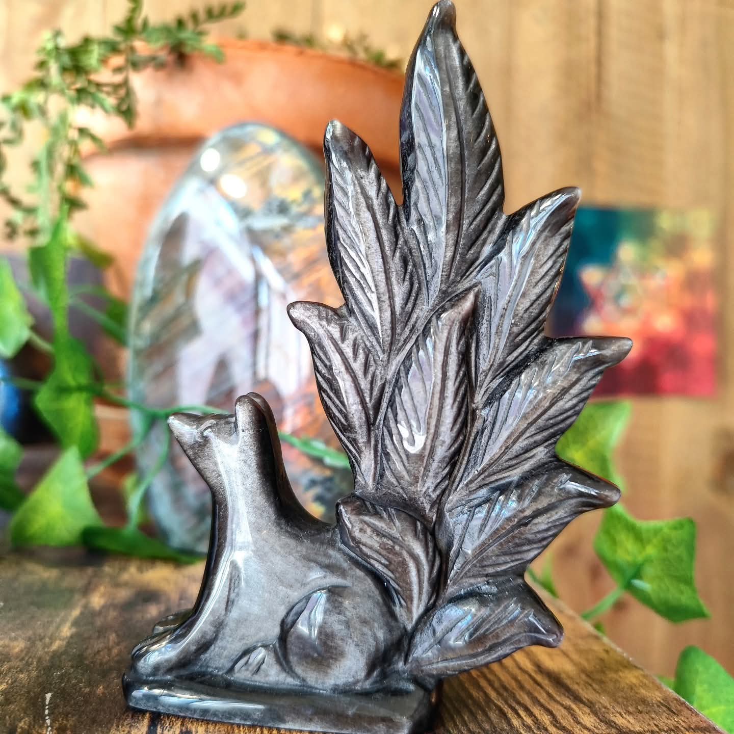 Renard Obsidienne argenté