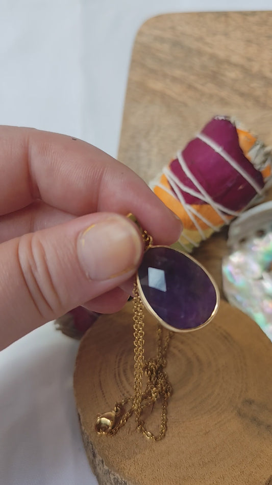 Collier Facetté Amethyste