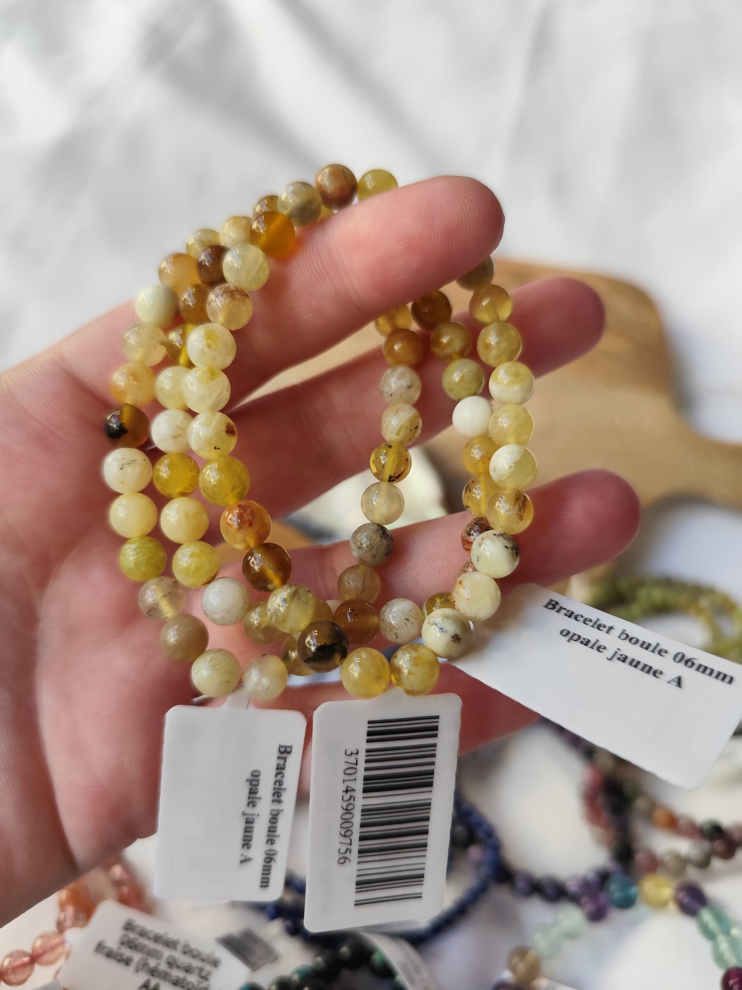 Bracelet Opale Jaune A 6 mm