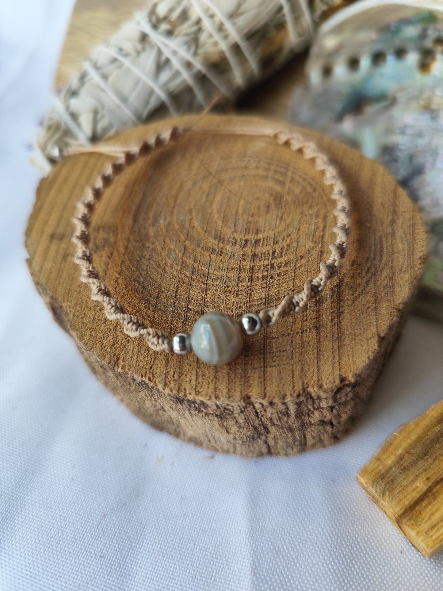 Bracelet Macramé Agate Botswana