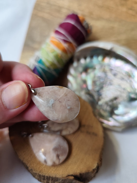 Pendentif Agate fleur
