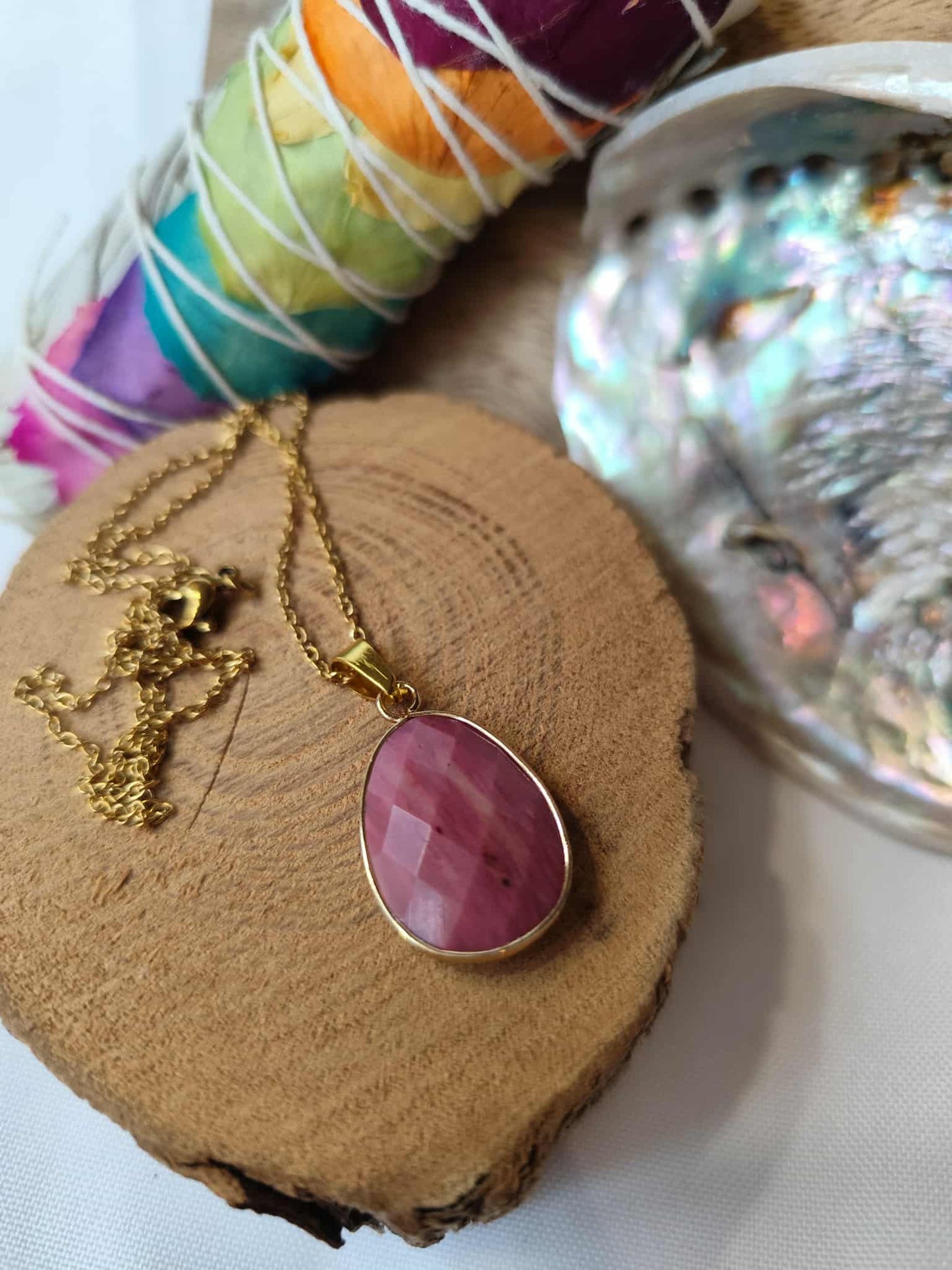 Collier Facetté Rhodonite