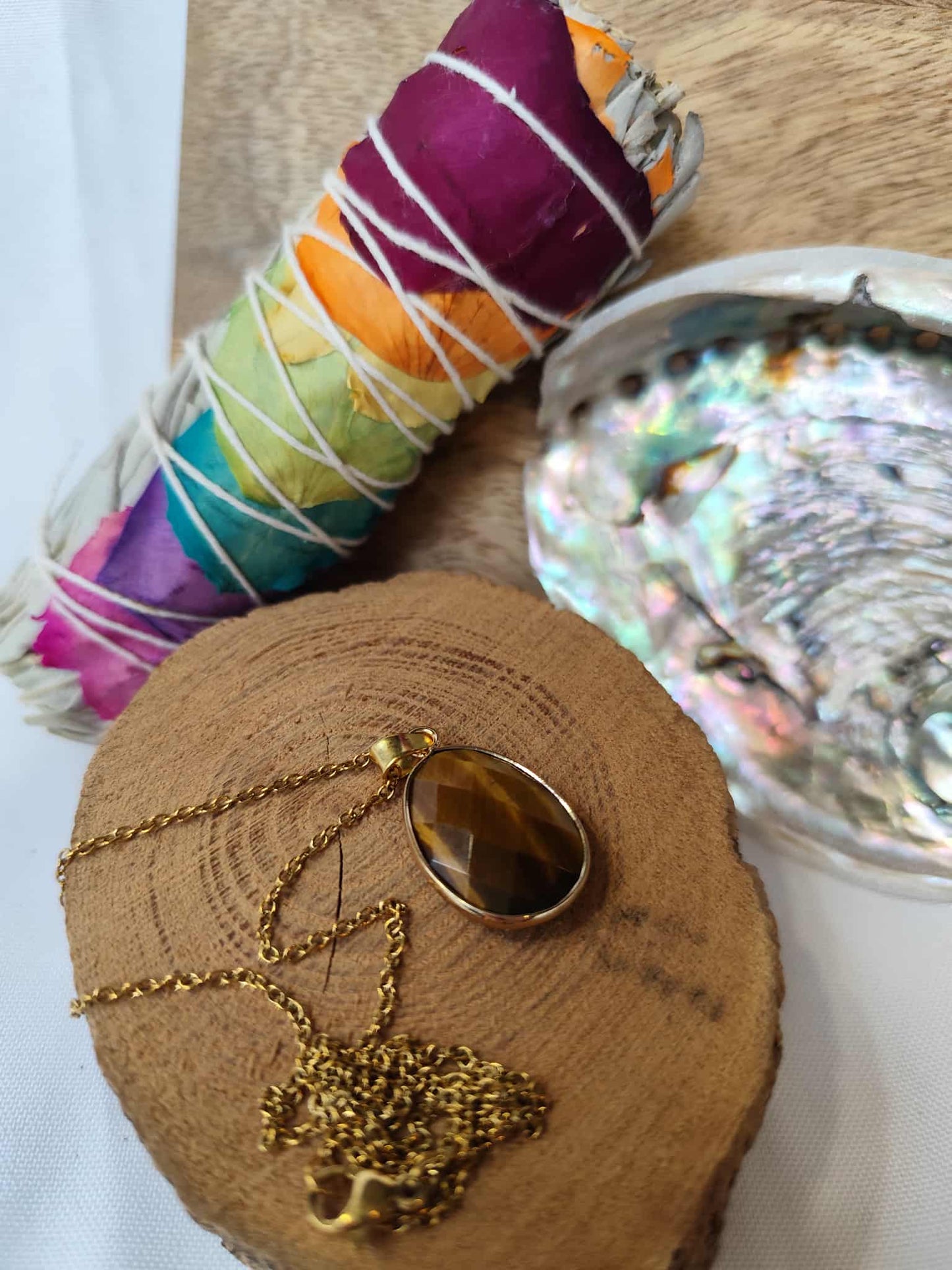 Collier Facetté Oeil de Tigre