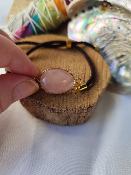 Bracelet Cordon Quartz Rose