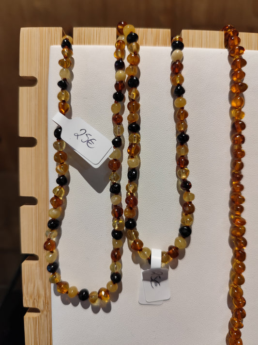 Collier Ambre ( les plus petit, multi ambre ) clips