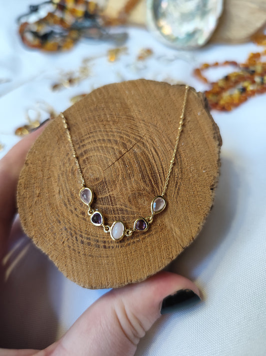 Collier Améthyste/ opale / quartz rose