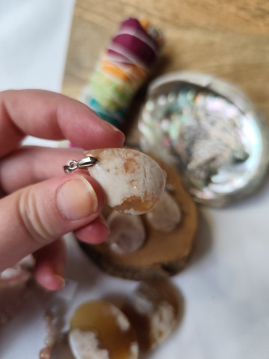 Pendentif Agate fleur