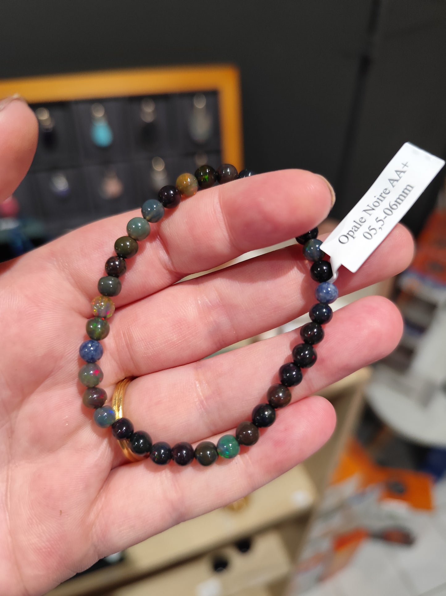 Bracelet Opale Noire AA+ 5,5 mm