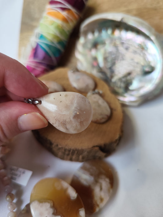 Pendentif Agate fleur