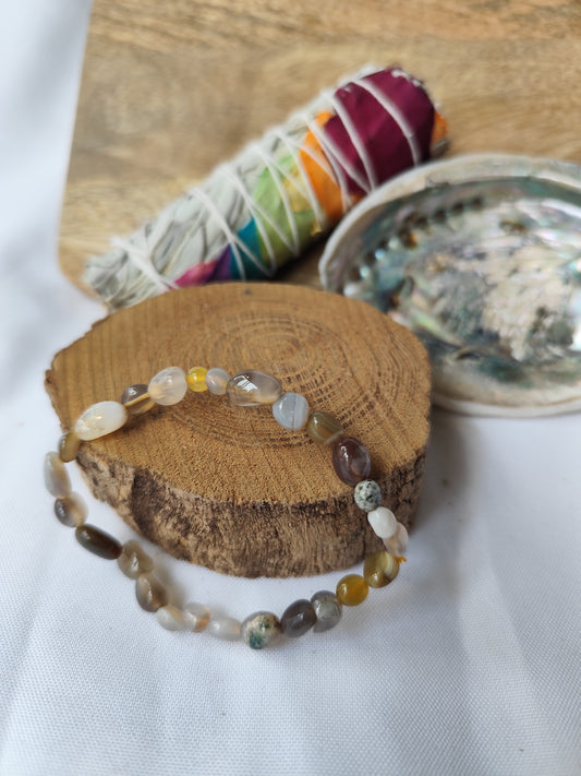 Bracelet Grain Agate du Botswana