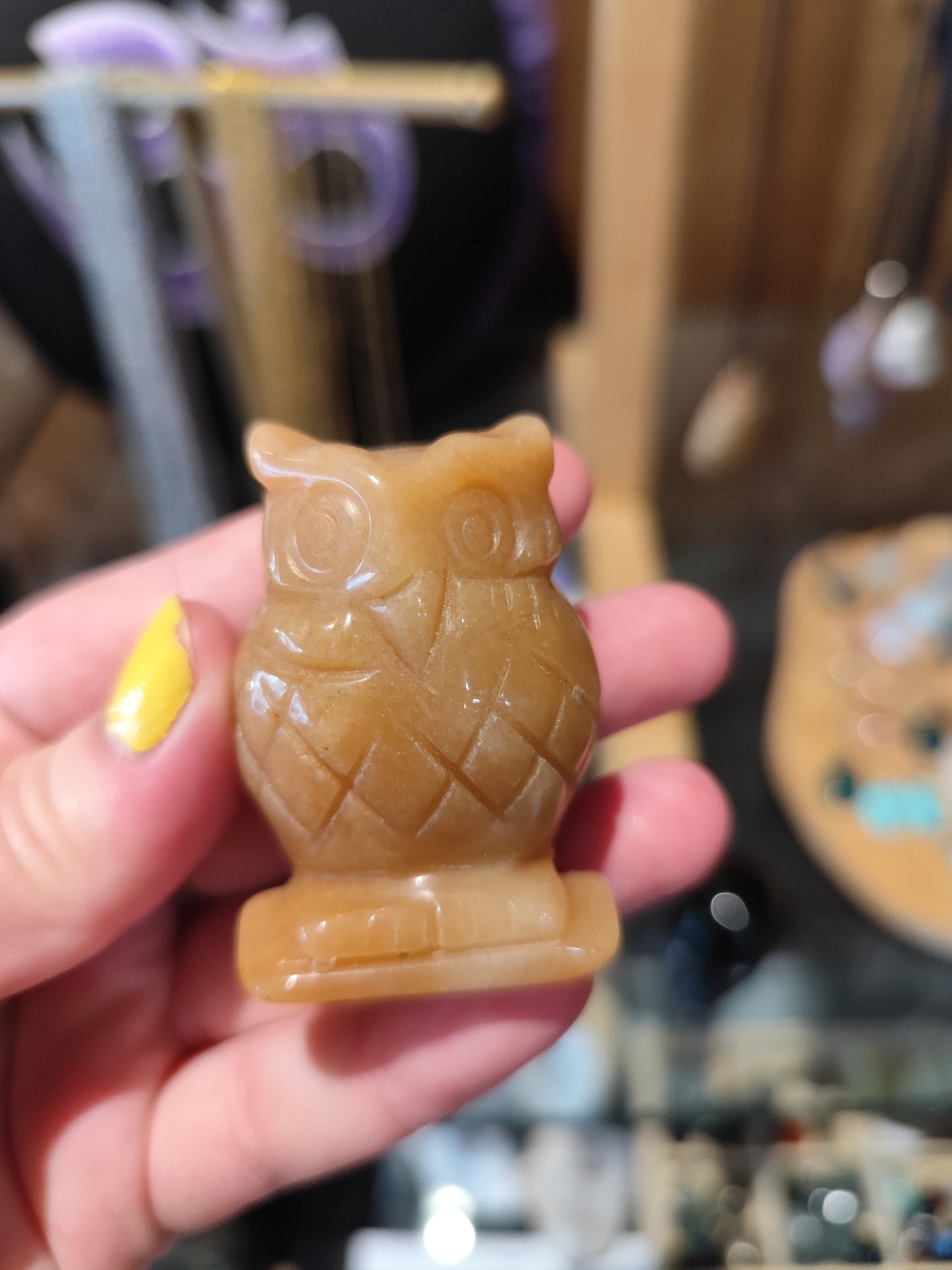 Chouette aventurine orange